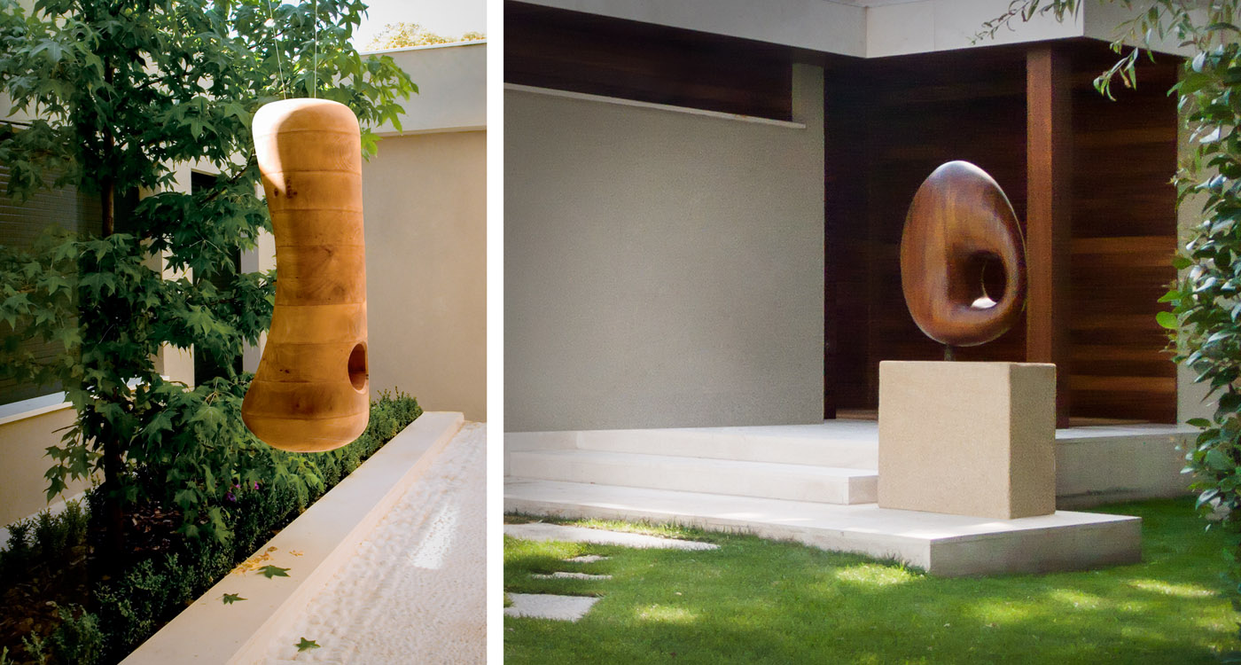 Sculptures by Jorge Palacios integrated with the architecture and landscape