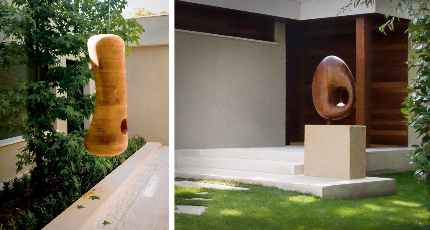 Sculptures by Jorge Palacios integrated with the architecture and landscape