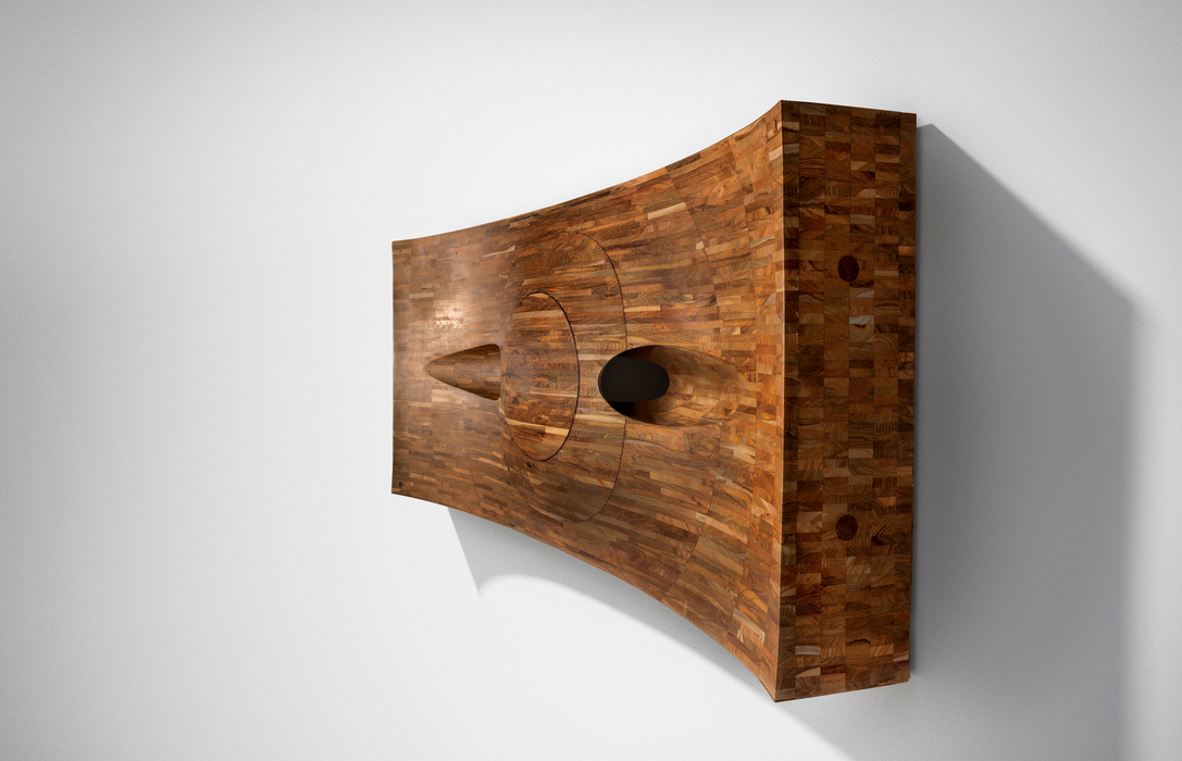 Contemporary wooden site – specific artwork by Jorge Palacios